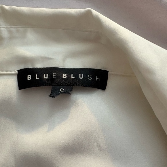 Satin Wrap Top with Feather Cuffs - Picture 5 of 5